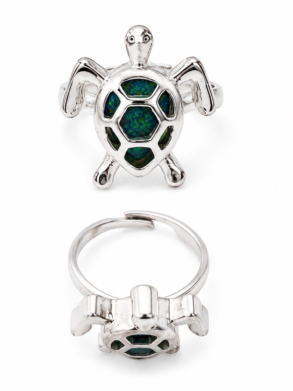 Silver Turtle Ring - Adjustable